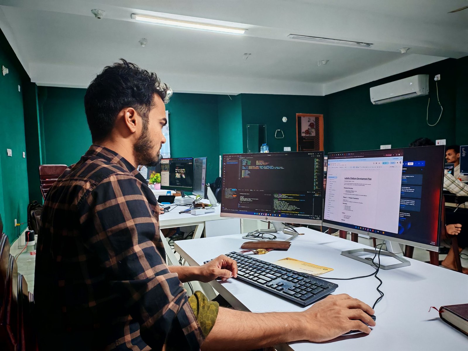 Engineer reviewing application architecture